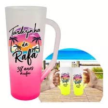 20 Copos Neca Long Drink C/ Alça 400ml Degradê Personalizado