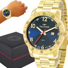 Relógio Masculino Technos Dourado 1 Ano De Garantia Luxo