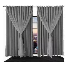 Cortinas Blackout 5,00x4,30 Apartamento Blecaute Cinza