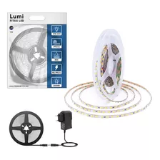 Fita Led Profissional 2mt 240 Smd 2835 12v Ip20 C Fonte Lumi Cor Da Luz Branco-frio 110v/220v