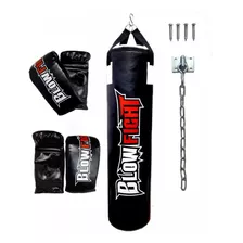 Saco Boxe 70 Cm + 2 Bate Saco + Suporte Blow Fight