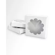 Caja Cookie Individual C/visor Blanca 9.5x9.5x02 Pack X 20un