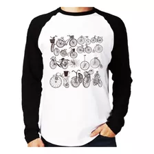 Camiseta Raglan Bicicletas Antigas Longa