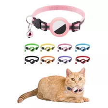 Coleira Gato Cachorro Com Guizo Case Capa Para Airtag Fixa Cor Rosa