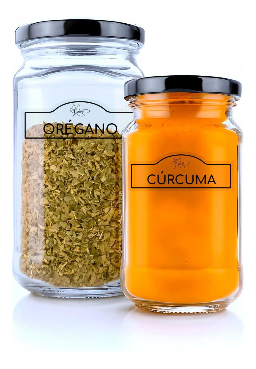 Etiquetas Vinilo | Frascos Especias Condimentos | 80u. 5x2cm Transparente Especias Y Condimentos