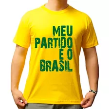 Camisa Meu Partido É O Brasil Bandeira Verde E Amarelo