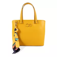 Bolsa Tote Cloe Para Mujer Mediana Con Mascada Pouch Marino