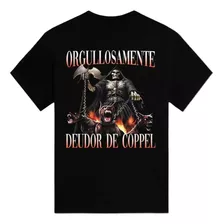 Playera Negra De Orgullosamente Deudor De Coppel Calavera 