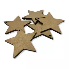 100 Estrellas Mdf 5cm Con Agujerito Llaveros Colgantes Etc