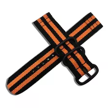 Pulseira Nylon Militar Laranja Preta P Garmin Instinct Solar