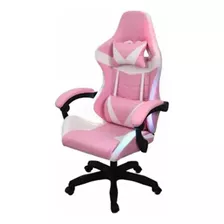 Silla Gamer Rosa Pro Ergonomica Reclinable Cojin Lumbar