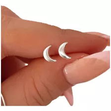 Aros Luna Miniatura Lisos - Plata 925