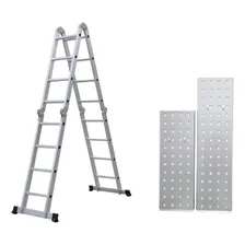 Escada De Aluminio 16 Degraus Multifuncional + Plataforma
