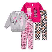 Kit 2 Conjunto Infantil Moletom Menina Feminino Atacado Frio