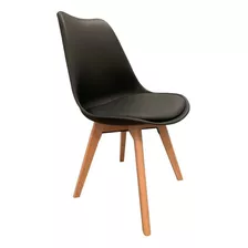 Silla De Comedor E-chairs By Masliah Eames Tulip, Estructura Color Negro, 4 Unidades