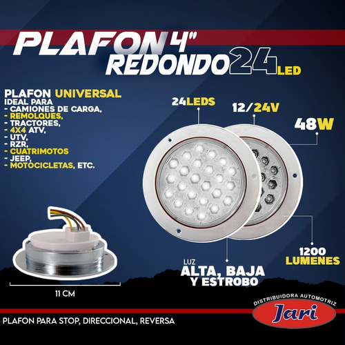 Plafon 24 Leds 2 Funciones Cuarto Stop Cromado 12 Volts Foto 5