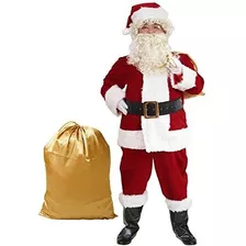 Disfraz Para Adulto De Santa Claus 10 Piezas Talla M Color