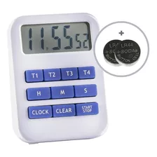 Timer Digital Luft Reloj 4 Temporizadores Soporte + Pilas