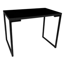 Mesa Porto Office Industrial Escrivaninha 90cm Preto Metal