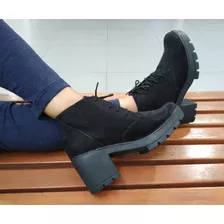 Botín-botas-zapato-mujer-negro-talla-36-taco-plataforma