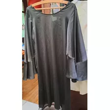 Vestido Negro Marca Imperial, Seda, Un Solo Uso