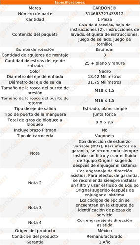 (1) Caja Direccin Hidrulica Buick Roadmaster 93/96 Reman Foto 4