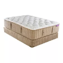 Box Spring Americana Magnus Kissinger Individual De 190cmx100cm Blanco Y Cafe