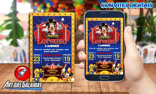 Convite Digital Circo Do Mickey - Mod2