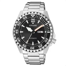 Relógio Citizen Masculino Automatico Tz31203t Cor Da Correia Prateado Cor Do Bisel Prateado Cor Do Fundo Preto