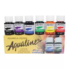 Aqualine Aquarela Líquida Aerografia Xilogravura Cj 8 Corfix