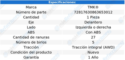 Maza Delantera Izquierda O Derecha Legacy H4 2.0l 2009 Tmk Foto 2