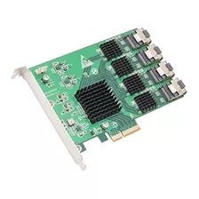 Io Crest 16 Port Sata Iii Pcie 2.0 X2 Controller Card Green