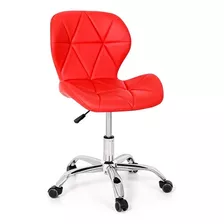 Cadeira Slim Eames Charles Eiffel Giratória Estofada Cor Vermelho