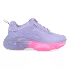 Tenis Estilo Urbano Vazza Color Morado Suela Rosa Para Mujer