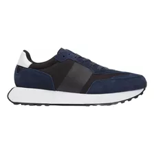 Tenis Calvin Klein Low Top Lace Up Mix Azul Hombre Hm0hm0049