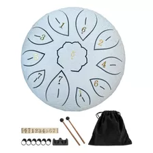 Tambor De Língua De Aço Branco Com 6 Peças Handpan