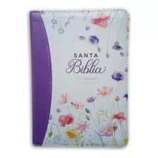 Biblia Juvenil Rvr60 Letra Gde 11 Pts C/c Lila/morada Flores