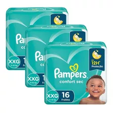 Kit Fralda Pampers Confort Sec Xxg Com 48 Unidades