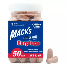 Mack's Ultra Soft Foam Earplugs 50 Pair - 33db Highest Nrr 