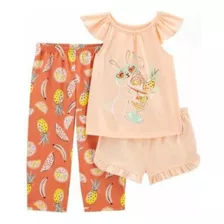 Pijama Carter's De 3 Pzas Para Niña Talla 2t