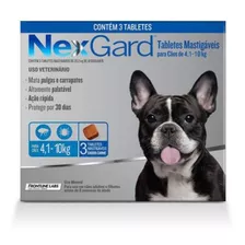 Caixa C/3 Antipulgas E Carrapatos Nexgard Cães De 4 A 10 Kg