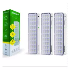 Kit 3 Lâmpada Luminária De Emergência Intelbras Led Bivolt