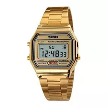 Relógio Feminino Digital Skmei C/ Caixa E Dourado