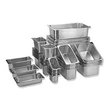 Kit C/ 20 Cubas Inox Gn 1/9x100 Rechaud Buffet Self Service