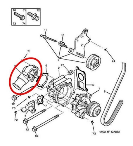 Termostato Citroen Jumper I 2.5 Diesel  Foto 6