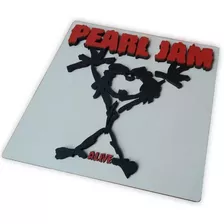 Placa Decorativa Pearl Jam Em Alto Relevo, Bandas 59cm