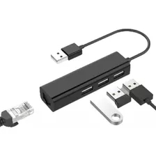 Adaptador Usb 2.0 A Rj45 (lan) Con 3 Puertos Usb Hub Fac/bo