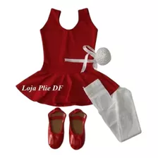 Kit Roupa Uniforme Figurino Ballet Com A Meia Conversivel