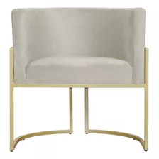 Poltrona Decorativa Luana Base Em Metal Gold Suede Cores