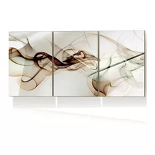 Kit 3 Quadros Decorativos Sala Quarto Abstrato Fios Fumaça